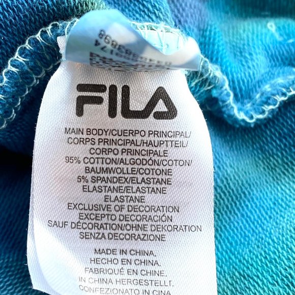 Fila Long Sleeve Crew Neck Custom Tie Dye Sweatshirt with Pockets - Picture 7 of 9